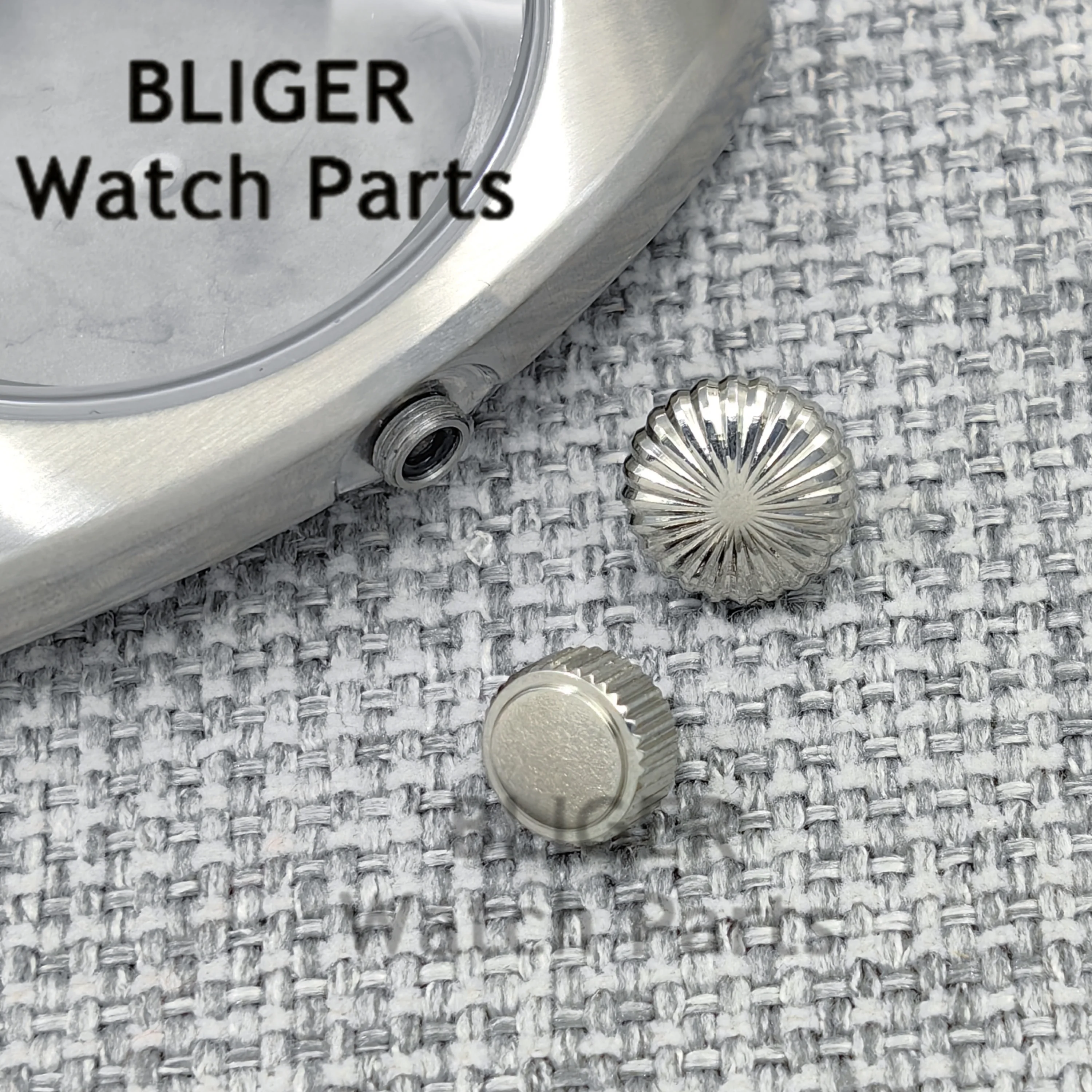 PVD Black36mm/39mm Double Domed Sapphire Glass Watch Cases Fit NH34 NH35 NH36 NH38 ETA2824 PT5000 Movement Big Crown/Small Crown