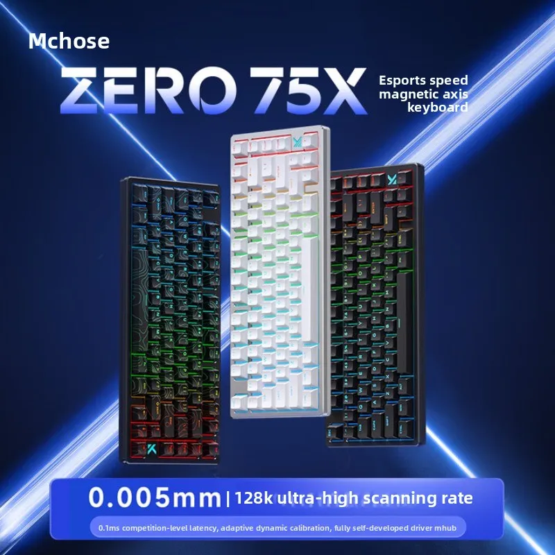 MCHOSE ZERO 75X Hall Effect Keyboard 8k 0.1ms Low Latency E-sports Grade GASKET Mount Custom Gaming Keyboard Laptop Accessories