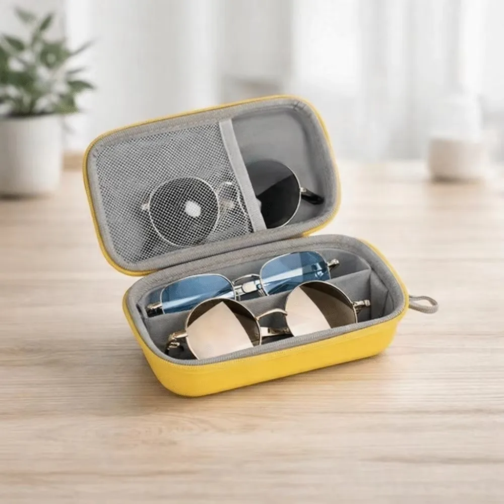 Durable Hard Shell Glasses Case Waterproof Shockproof Sunglasses Protective Case 2 In 1 Large Capacity Eyeglass Storage Box