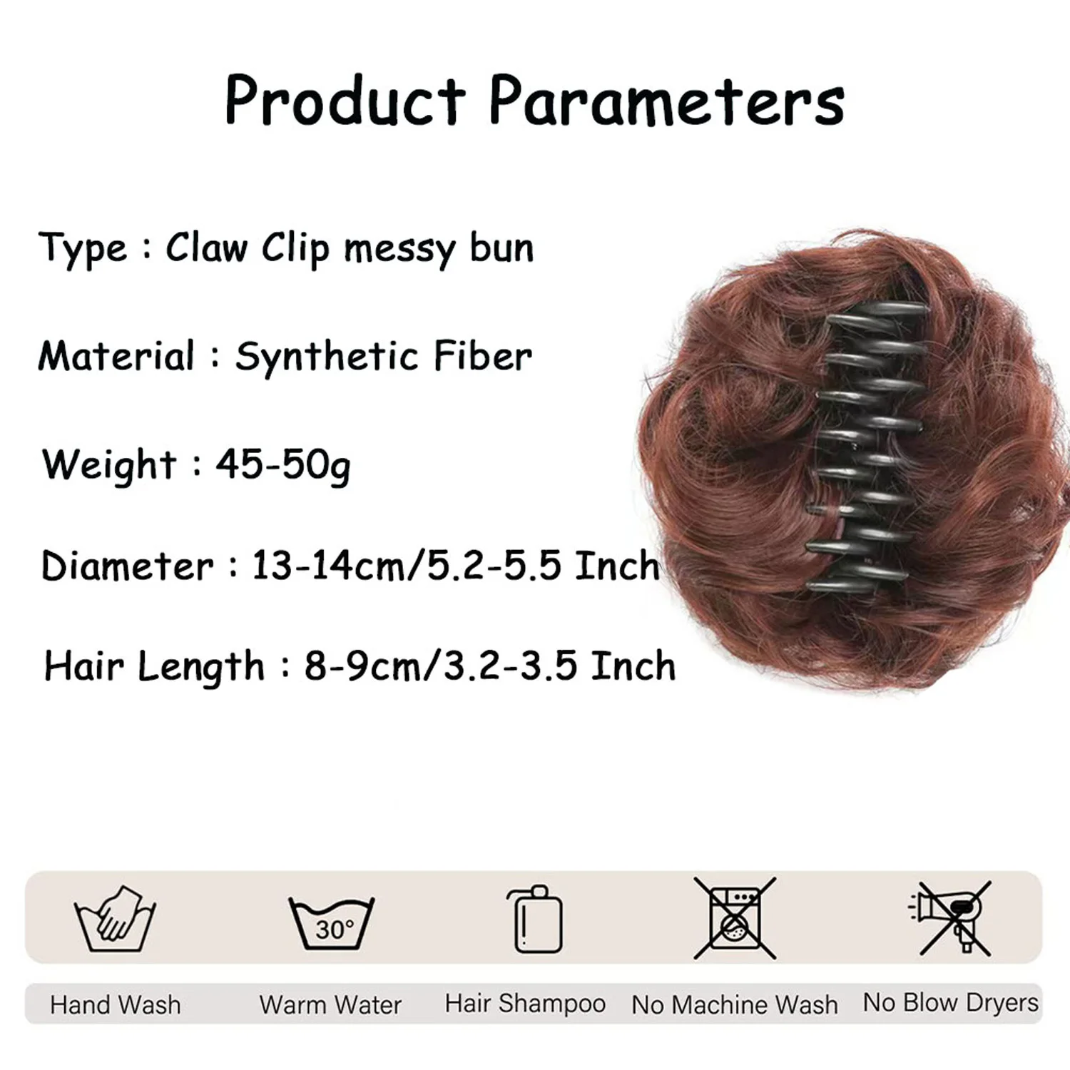 Claw Clip Messy Bun Hairpiece 1pc Curly Messy Hair Bun Clip in Claw Chignon Ponytail Hairpieces Synthetic Hair Bun Scrunchies