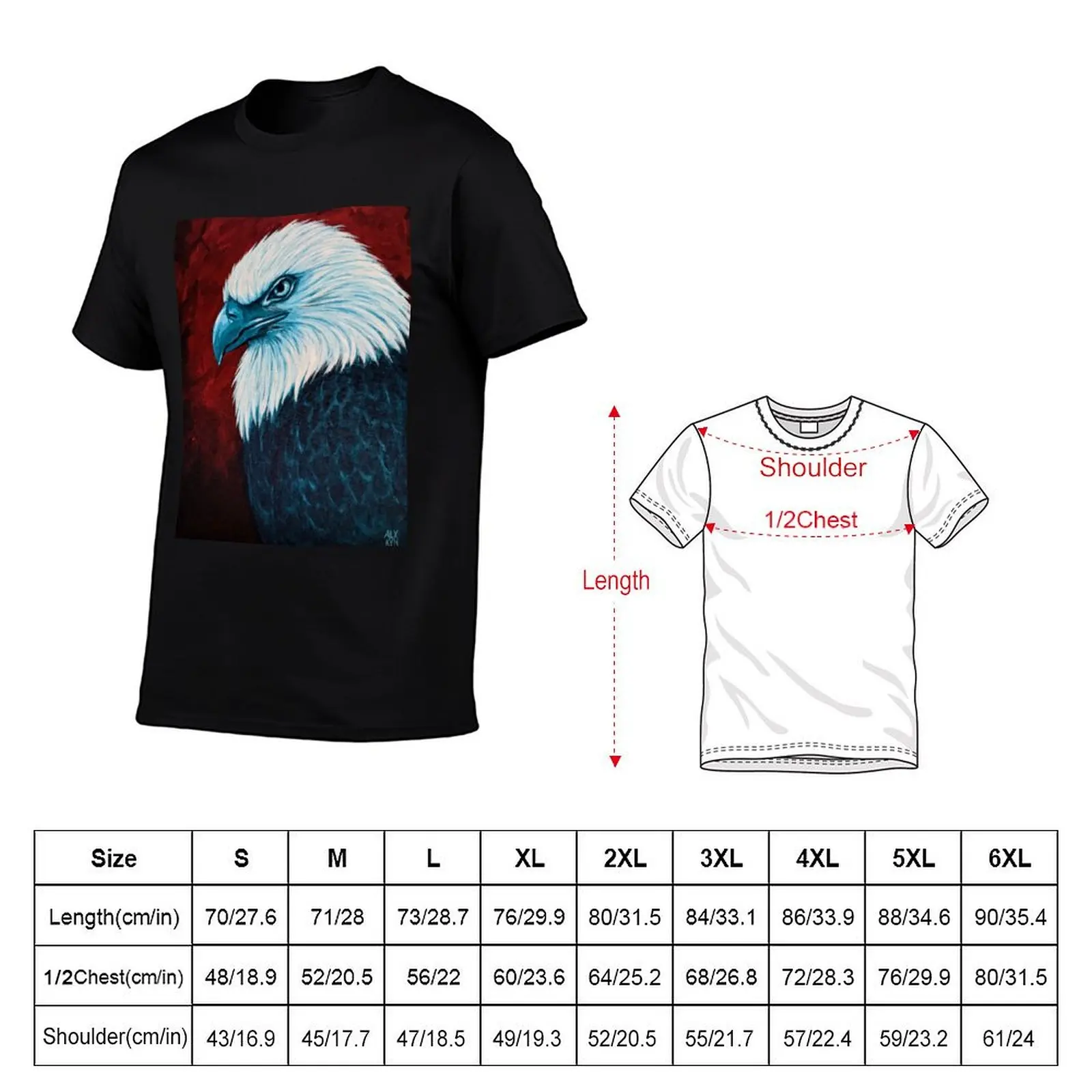 Teal Eagle Acrylic Painting T-Shirt Breathable Gym Short Sleeve T-Shirt