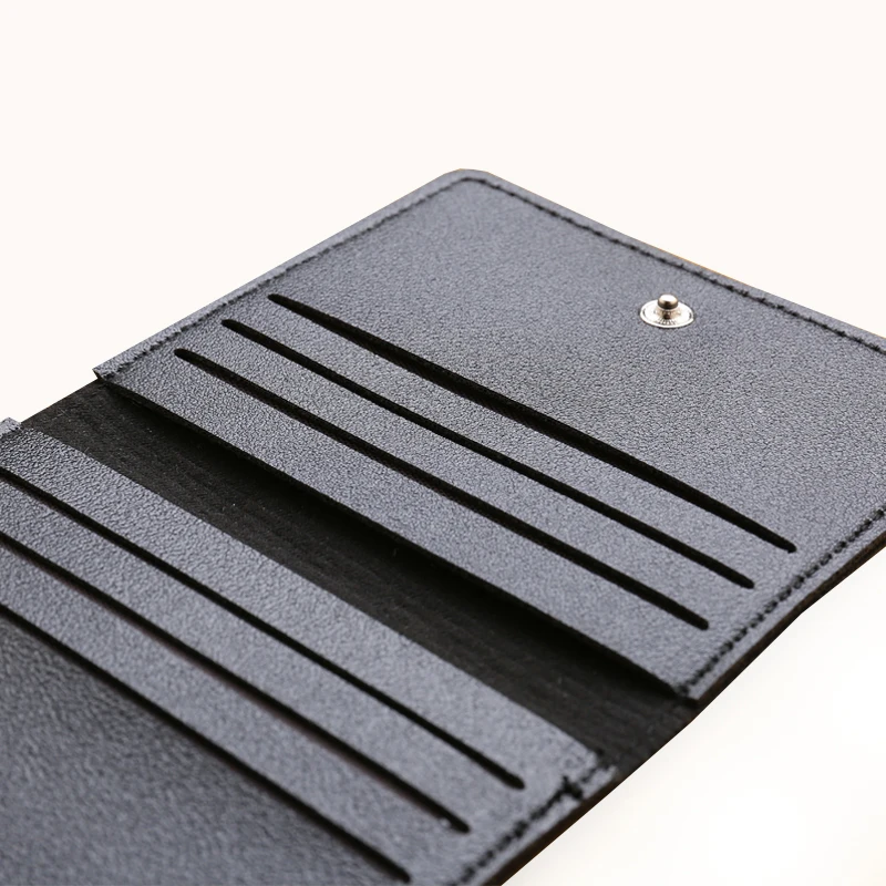 女性用人工皮革カードバッグ,超薄型,複数のスロット,レジャー用,クレジットカード用,無地,シンプル