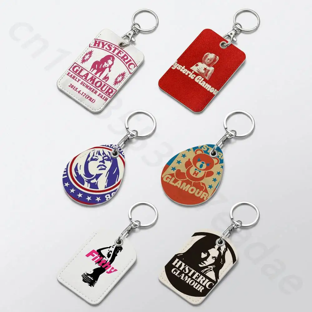Fashion H-Hysteric Glamour Keychain Card Holder, Badge Credit Card Holder, Student ID Card Holder