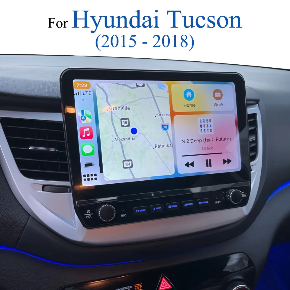 For Hyundai Tucson IX35 2015 2016 2017 2018 Android 14 Auto Navigation GPS Monitor Multimedia DVD Player DVD Tape Recorder RDS