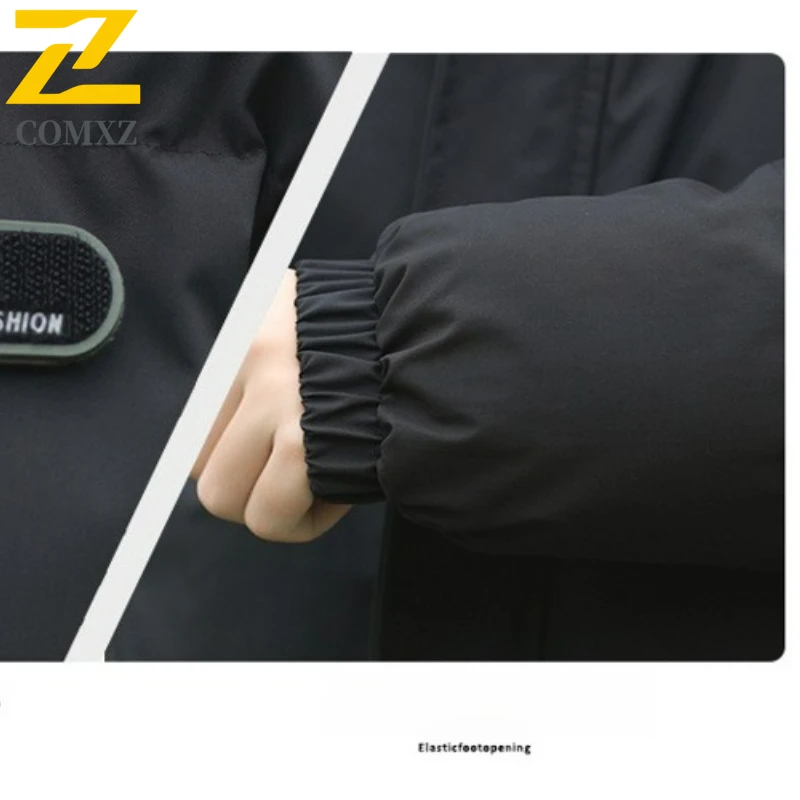 2025 New Winter Parka Men's Teen Leisure Thickened Fake 2 Pct Hooded Cotton Padded Jacket Men Fashion Fluffy Warm Padding Coat