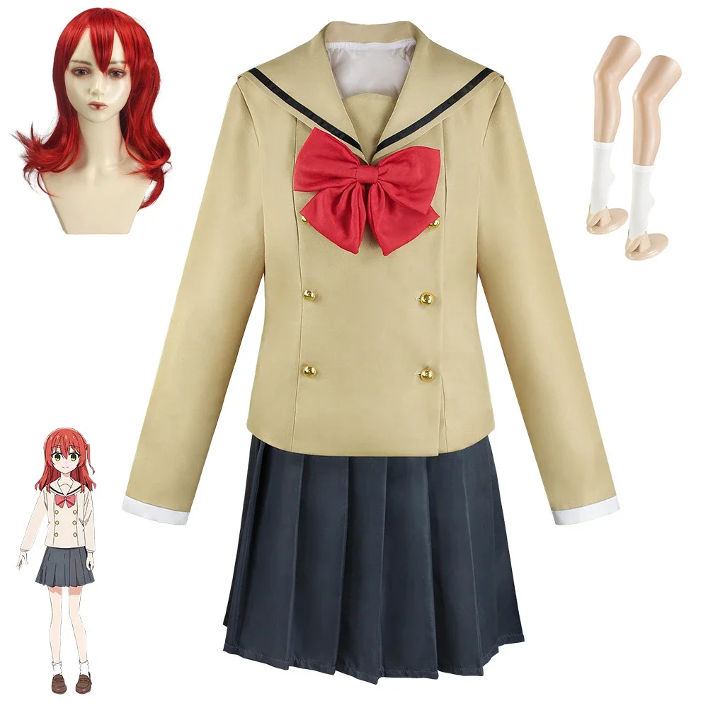 Anime Bocchi The Rock Kita Ikuyo Cosplay Costume Adult Women Girls JK Sailor Skirt Suit Halloween Party Outfit Uniform