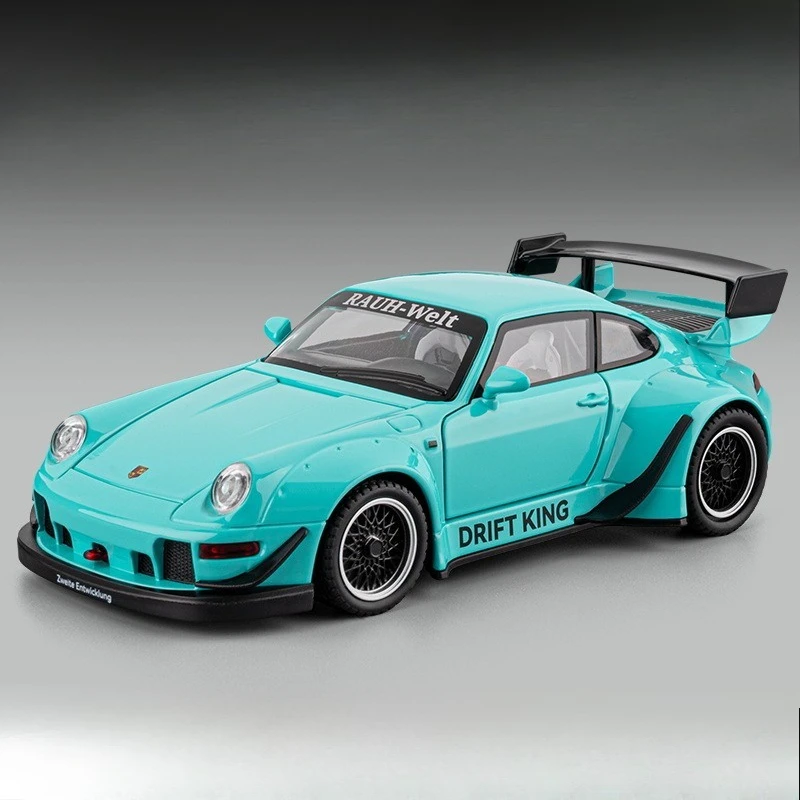 Simulatie 1:22 RWB 993 Legering Sportwagen Model Pull-Back Collectie Speelgoedvoertuig Jongen Verjaardagscadeau Miniatuur Voiture Geluid Licht