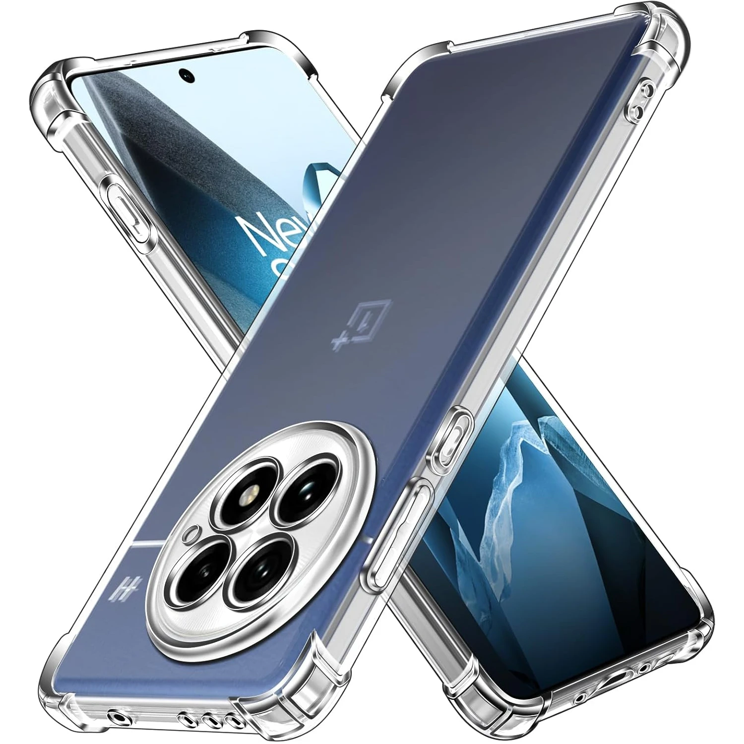 Luxury Clear Case For OnePlus 13 12 11R 10 Pro 10T Shockproof Cases For OnePlus Nord 4 Airbag Bumper Soft Back Cover Accessories