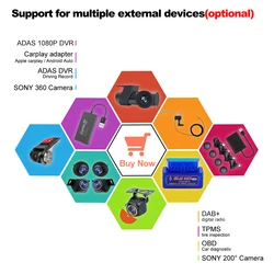 For Car Radio Player Android 12 DAB+DVR TPMS CARPLAY OBD SONY 360 Camera Calibration Cloth Tempered Film