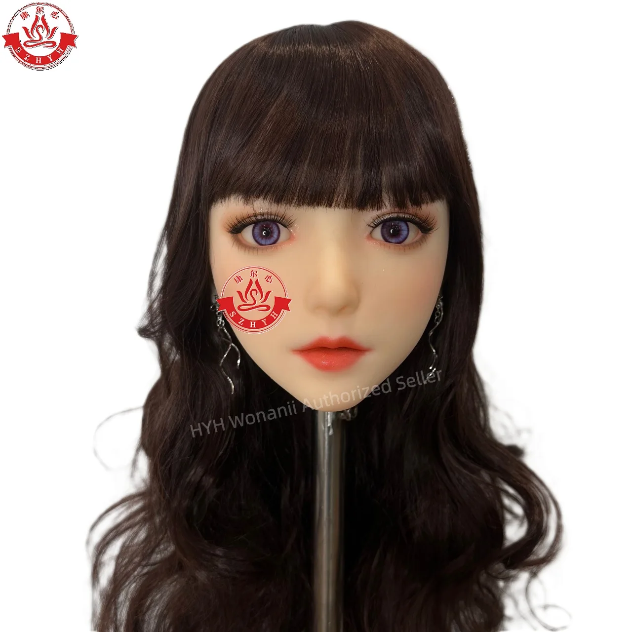 

Wonanii Food Grade TPE Big Head HYH-THB-KX-0029, M16 Interface, Open Mouth Makeup Practice, Hairstyle Design, Jewelry Display