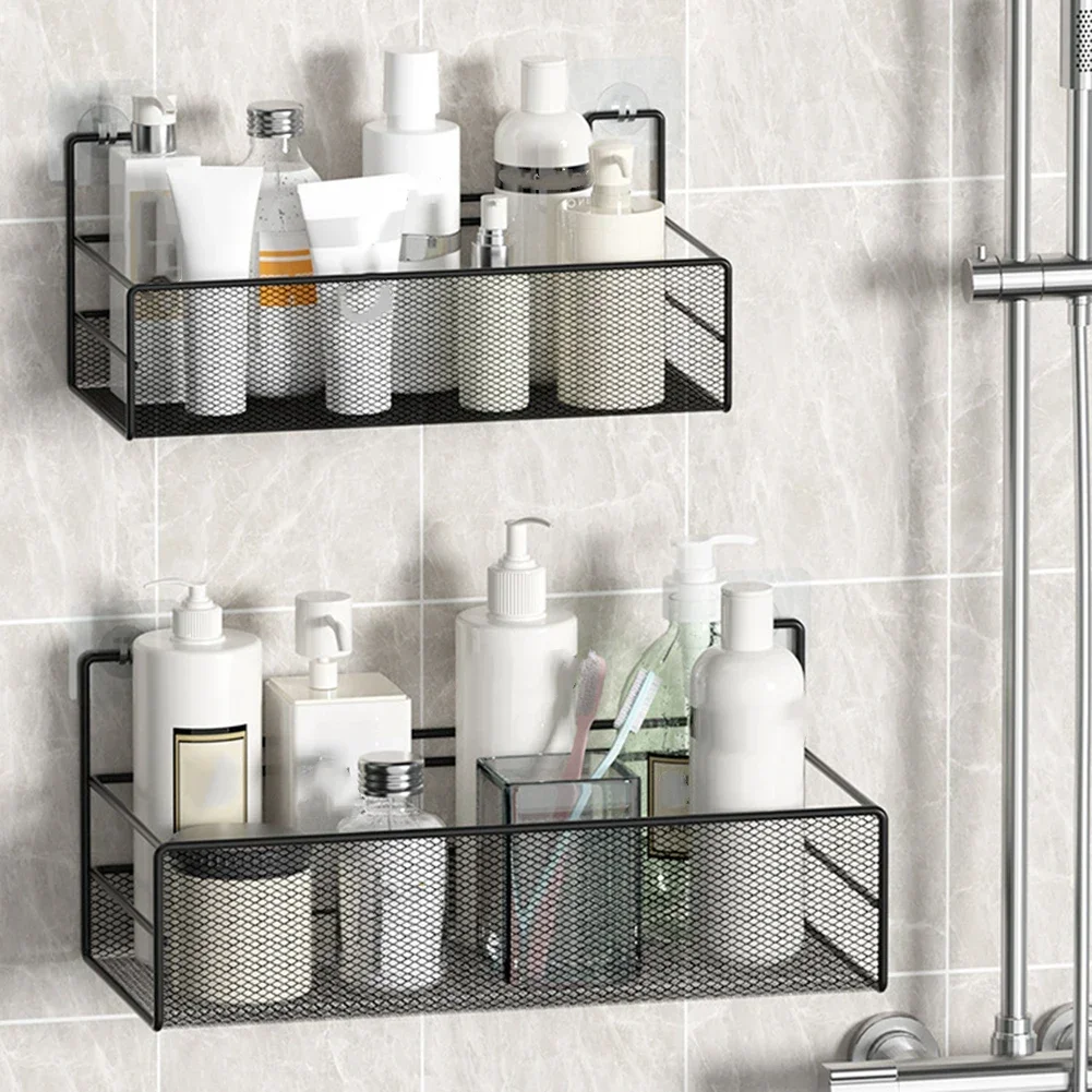 

Bathroom Organiser Self-stickers Rack Bathroom Organiser No-Punch Bathroom Shelf Bathroom Kitchen Wall Mount Storage Rack Basket