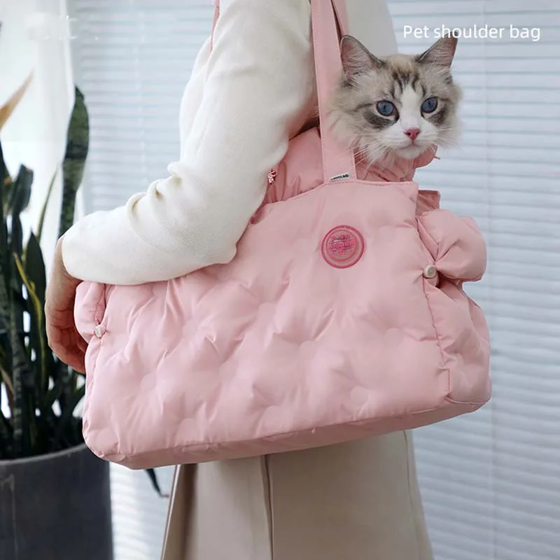 Winter Pet Bag Cat Carrier Travel Portable Warm Puppy Shoulder Bags Dog Accessories Kitten Pet Items Down Backpack For Small Dog