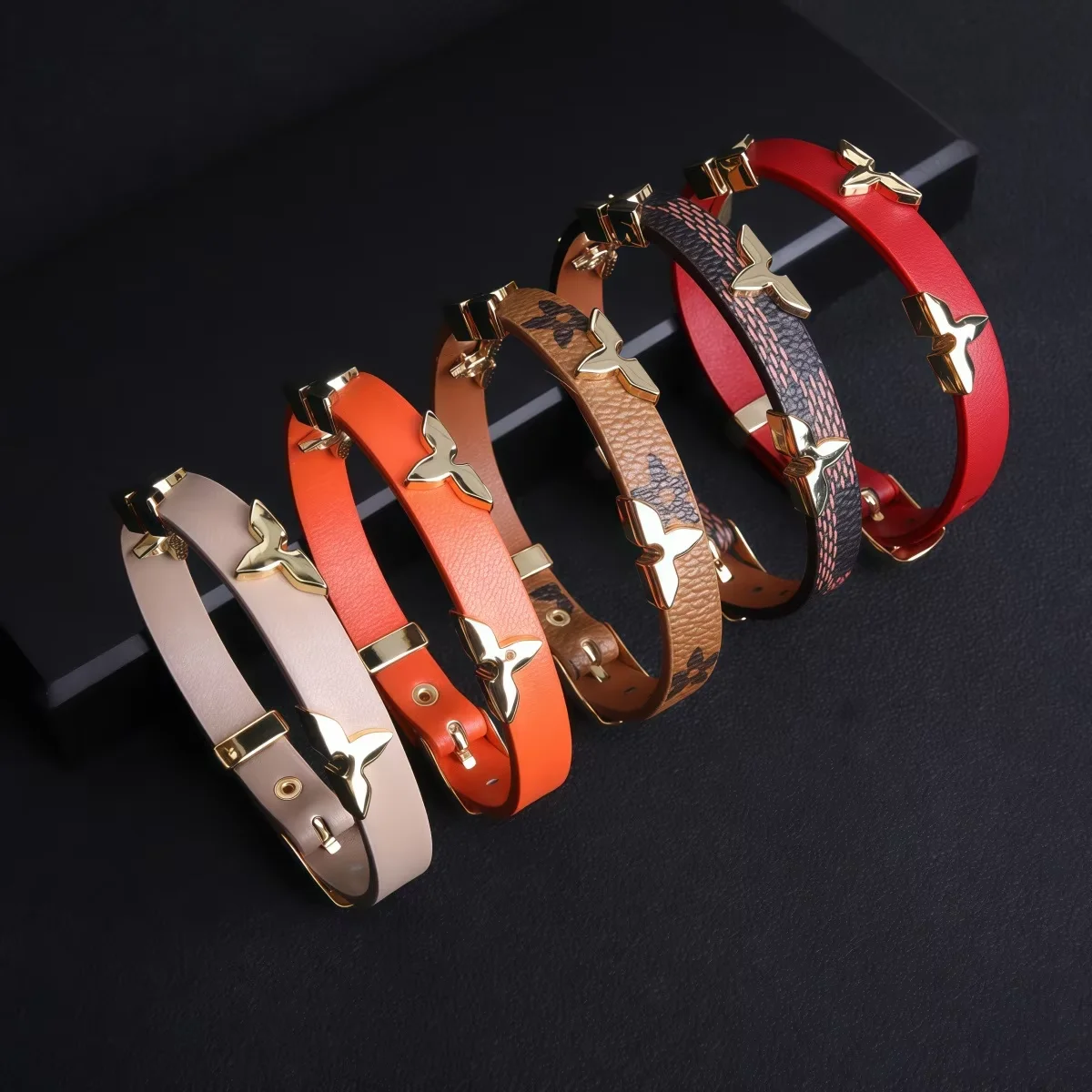 1. Women Multicolor Striped Slim Bangle Thin Cuff Bracelet With Smooth Glossy Surface Elegant Wrist Ornament For Dating Evening