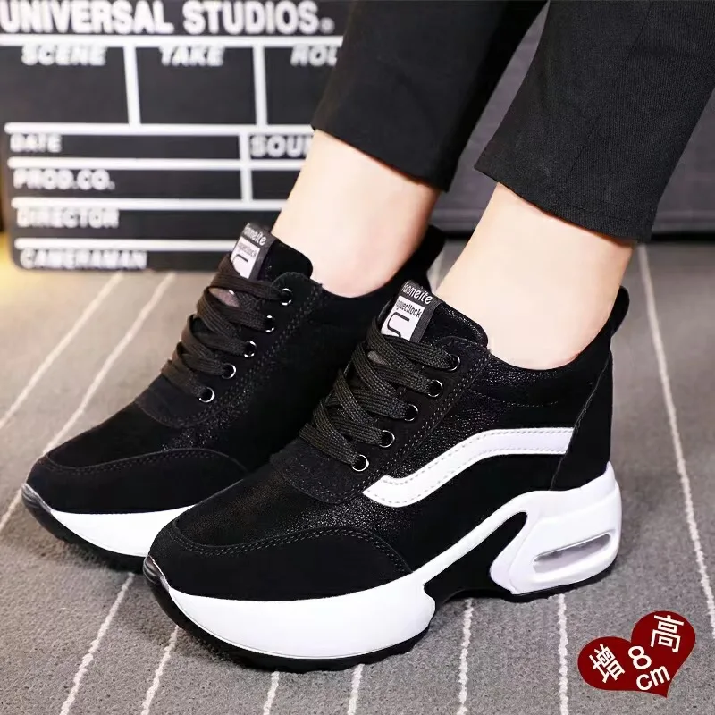 Women Sneakers Height Increase internal Cushion High Heeled Sports Shoes Ladies Female Footwear Chunky Tennis Trainer Designer