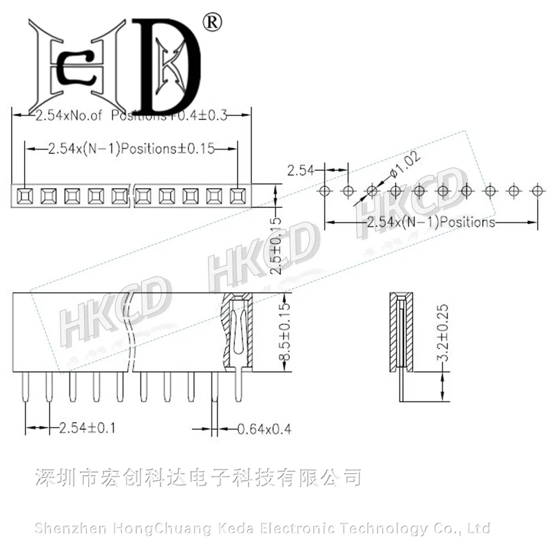 10 صف واحد 180 درجة مآخذ أنثى مستقيمة مع تباعد 2.54 مللي متر 1*2P 3P 4P 5P 6P 7P 8P 9P 10P 20P 40Pin موصلات #6
