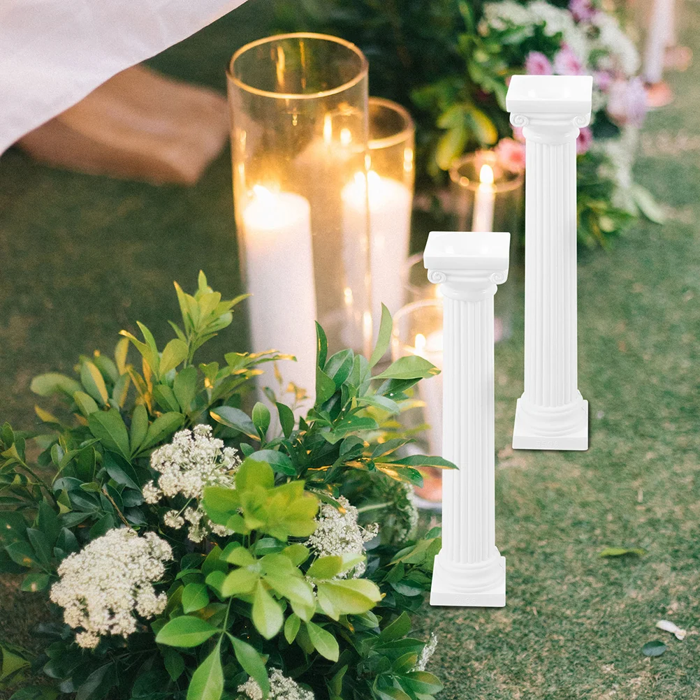 5 Pcs Decoration Roman Column Decorations Party Candlestick Pillar Wedding Stand White Plastic Table Banquet