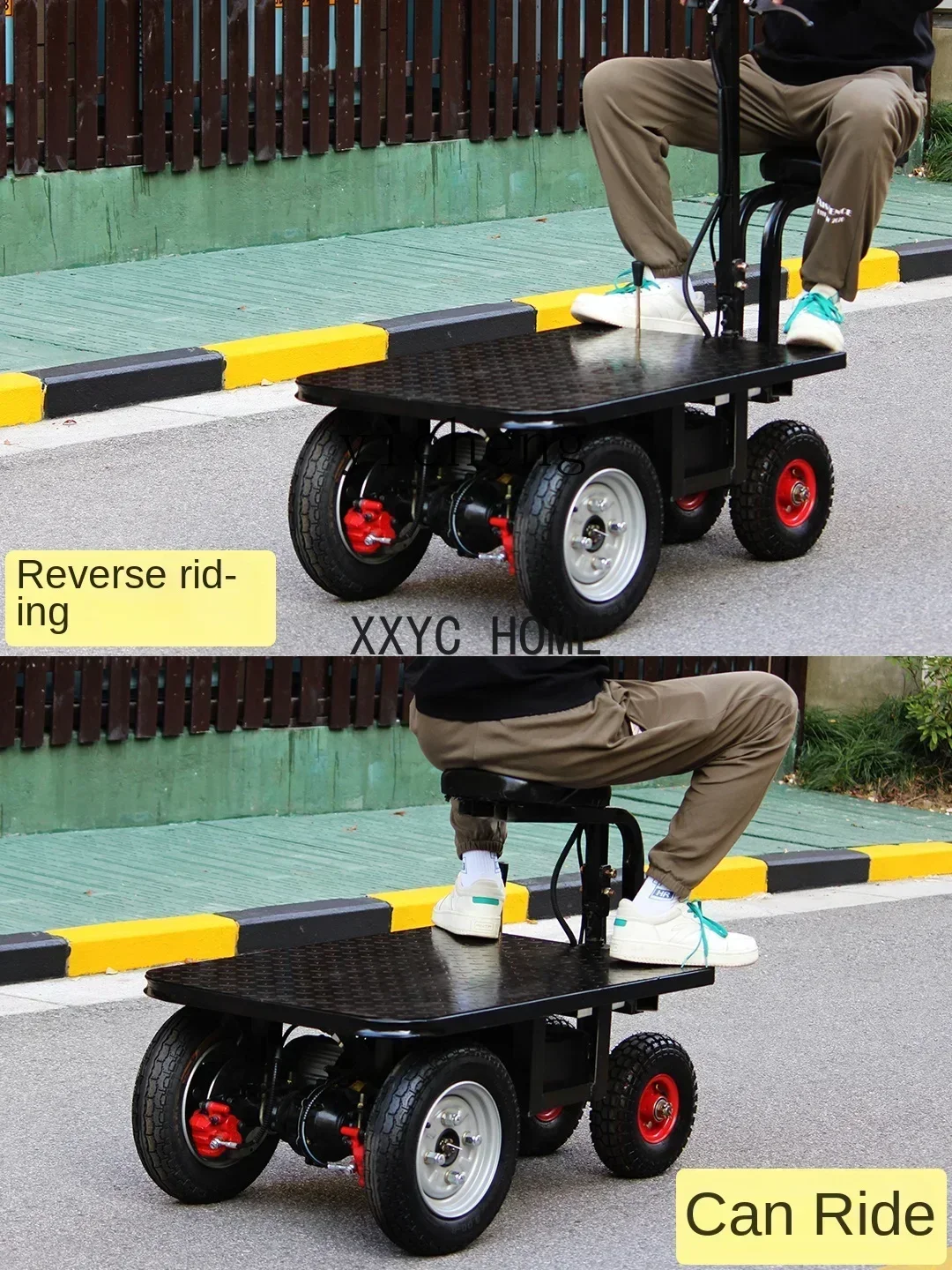 Electric Flat Truck Tricycle Construction Site Pull Cement Sand Tiger Cart Truck Pull Trolley