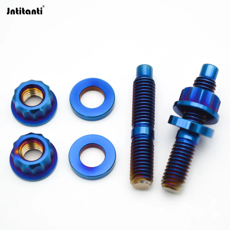 

Комплекты шпилек выпускного коллектора Jntitanti Gr.5 Titanium Ti-6Al-4V для автомобилей с шайбой и 12-точечными фланцевыми гайками