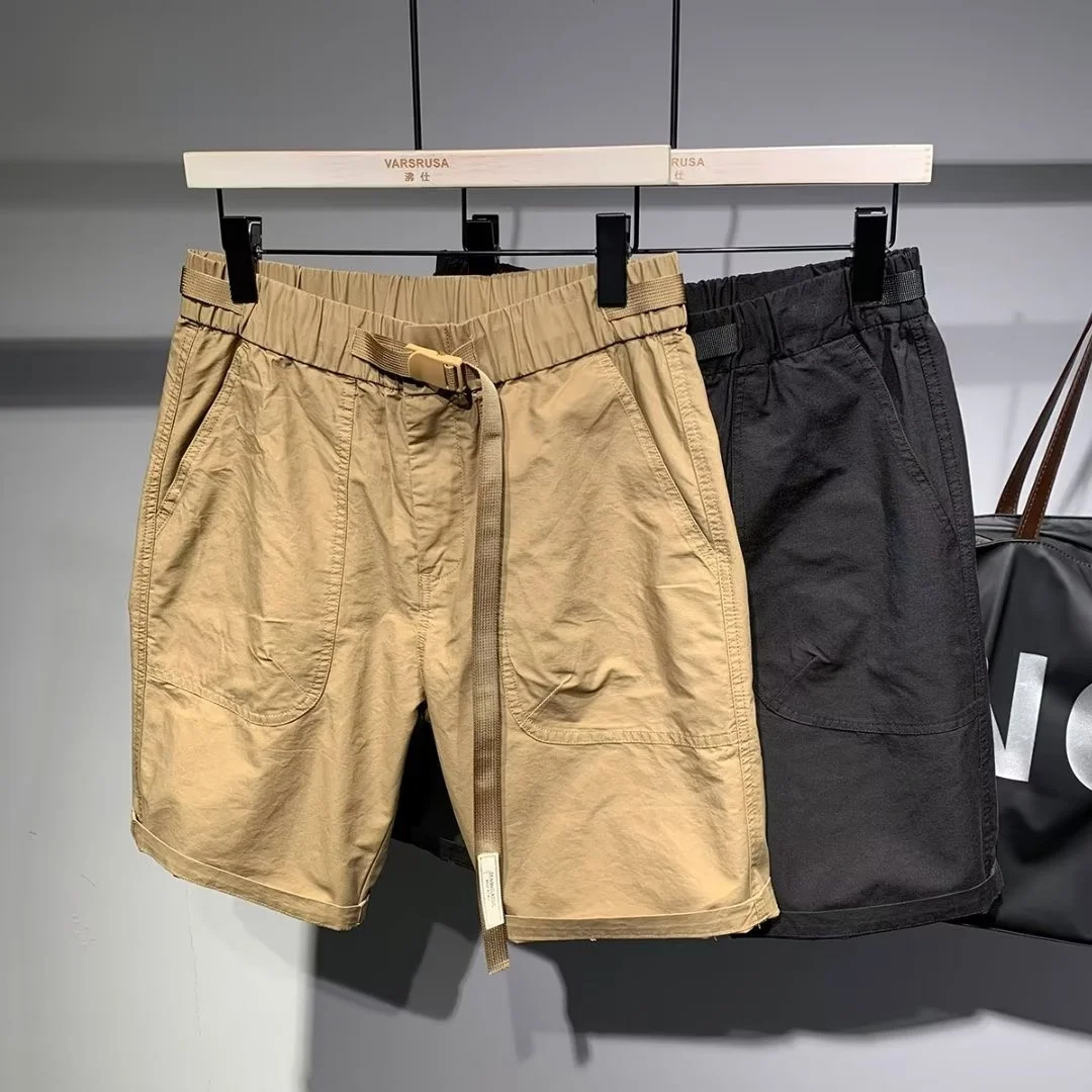 

Мужские летние шорты из чистого хлопка, свободные, повседневные, с большими карманами, дышащие, модные, для активного отдыха, средней длины