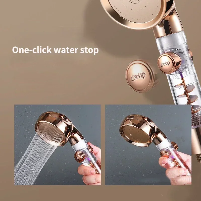 Turbocharged Shower Head Shower 3 Gear Hose Sleeve Water Heater Shower Head For Bathroom Nozzle Whirlpool Bath Hose