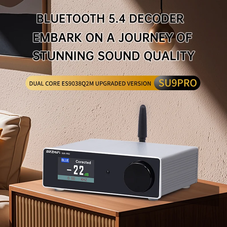 SU9PRO Dual Core ES9038 BT 5.4 USB Decoder HIFI DAC Audio Hifi