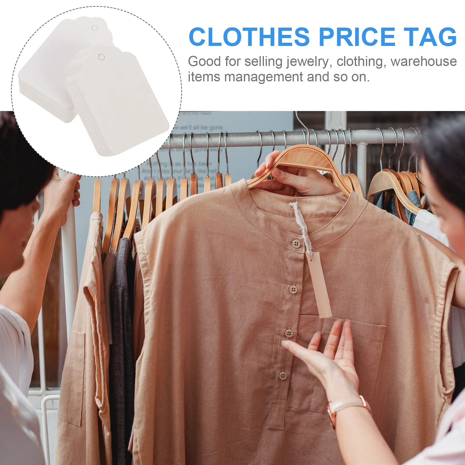 

1000 Pcs Price Tag Clothing Tags Hanging Retail Labels Merchandise Paper Garment Clothes