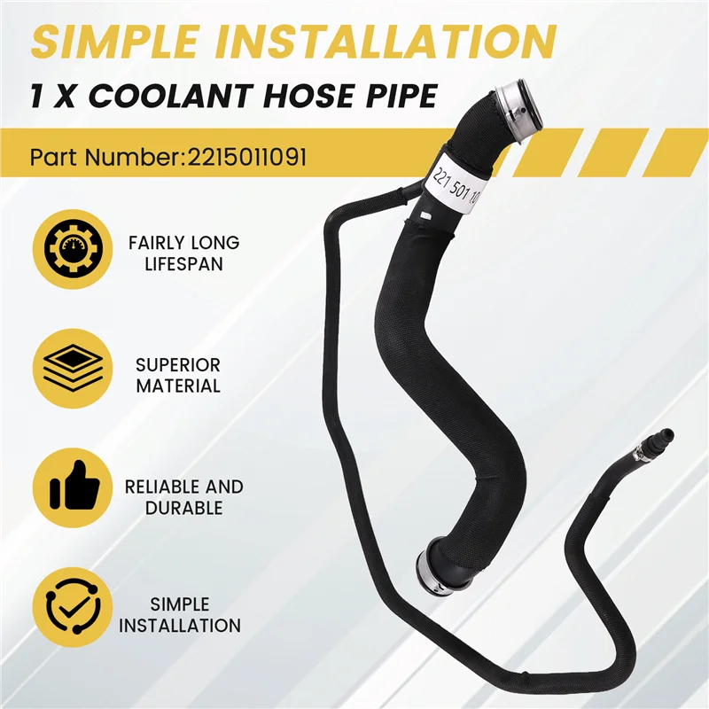 

ABXN-Car Coolant Hose Pipe 2215011091 For Mercedes Benz W221 Radiator Water Pipe Replacement