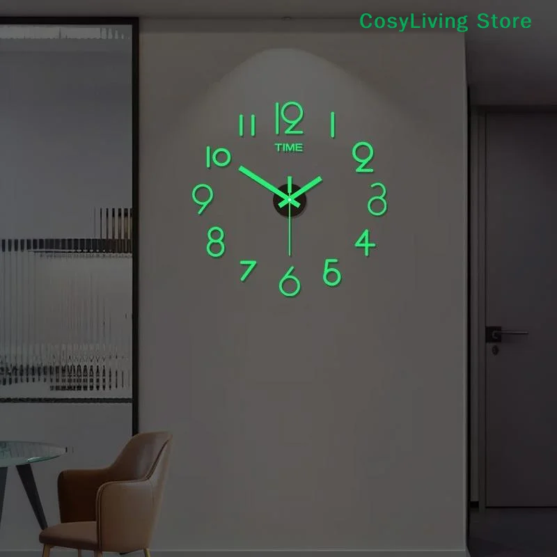 [CL]3D DIY Quartz Acrylic Large Wall Clock Modern Design Mirror Stickers Living Room Home Decor[CL] view 2