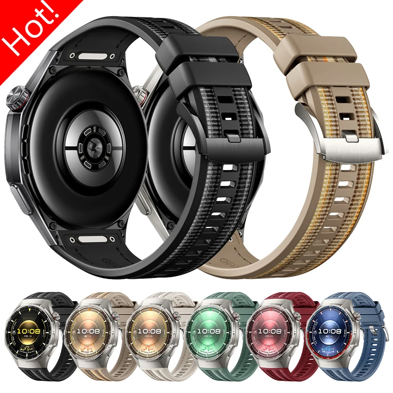 Quick Button Strap for Huawei Watch GT6 Pro 46mm Nylon Woven Silicone Wristband Bracelet for For Watch GT6 Pro 46mm No Gaps Band