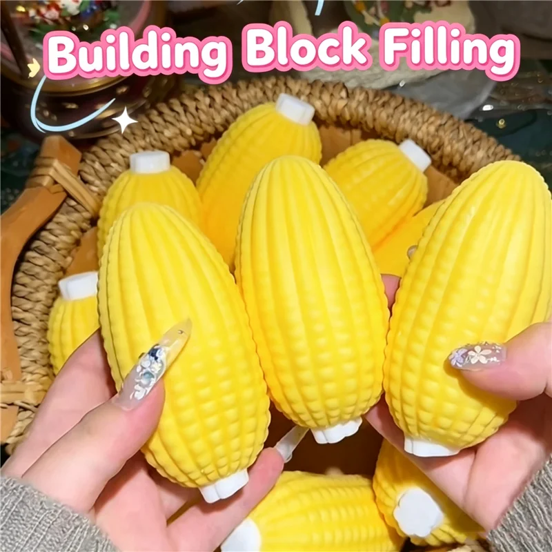 Building Block Croissant Bread Roll Squeeze Stress Release Fidget Toy Mango Lemon Crunchy ASMR Sound Anxiety Relief Leisure Gift