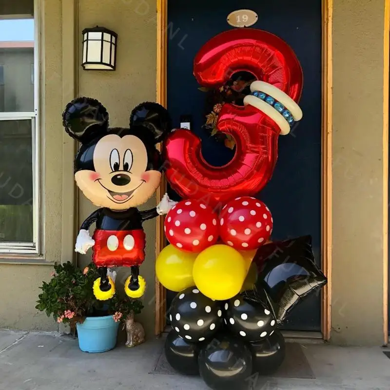 24pcs Disney Mickey Mouse Balloon Set Black White Yellow Latex Balloon for 1-9age Child Birthday Party Baby Shower Decor Globos