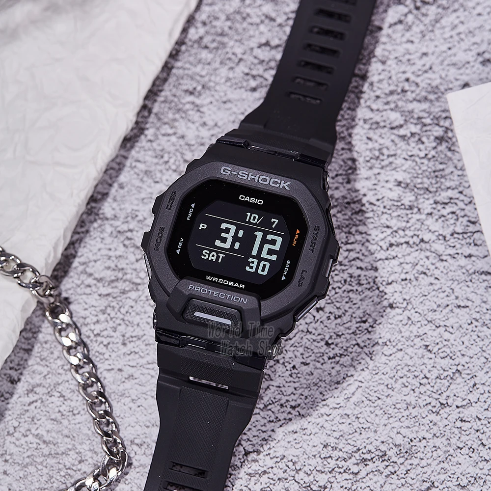 カシオ G-SHOCK 腕時計男性用 Bluetooth ランニングキューブ大画面スクエアリロイ Hombre Relogios masculino