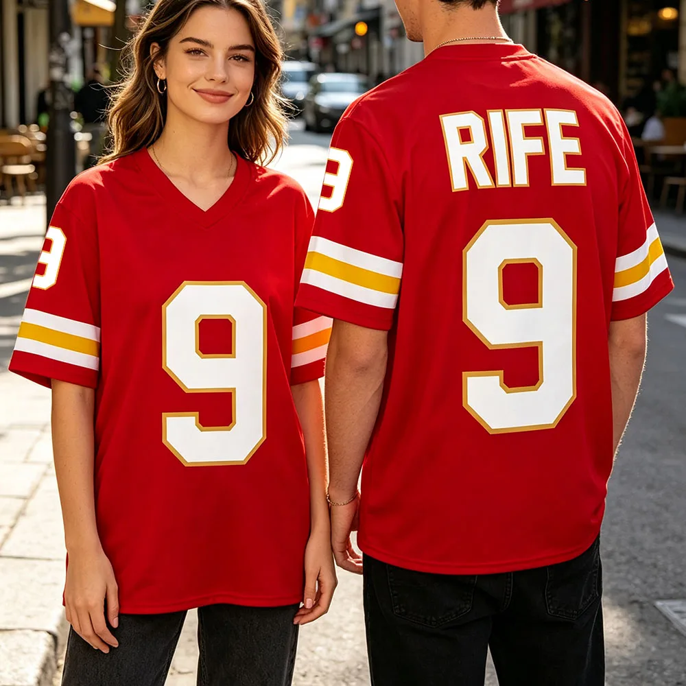 Matt Rife Number 9 Football Tees Unisex Streetwear V-neck Short Sleeve Summer Men Soccer Jersey Fashion Casual Hip Hop T-shirt