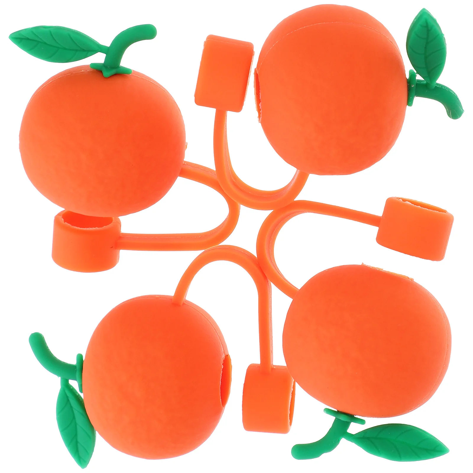 

4pcs Silicone Decorative Tube Cap Cute Orange Reusable Straw Tips Cover For Party Picnic Gathering Use Straw Protectors Caps