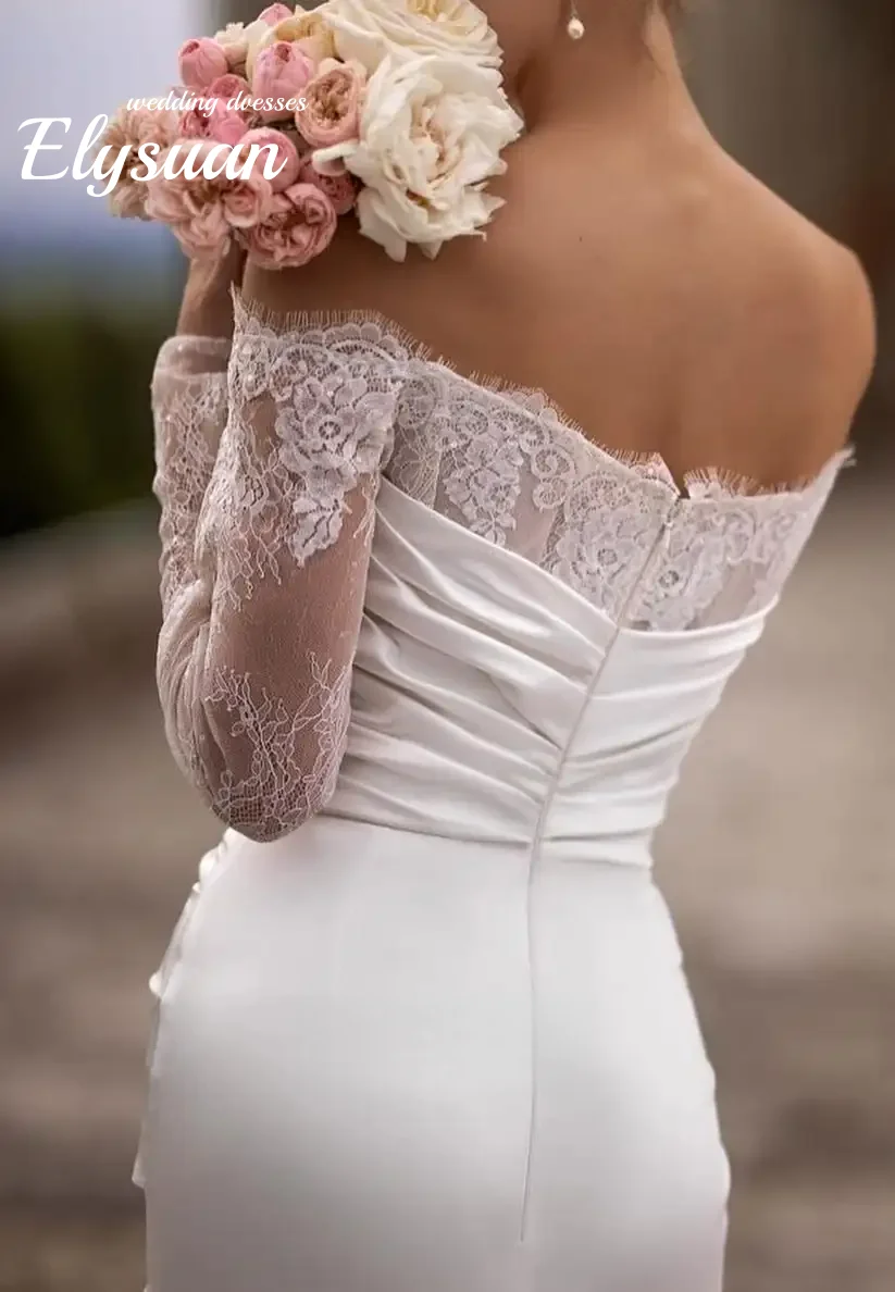 Белые свадебные платья с открытыми плечами по индивидуальному заказу, сексуальные платья с завязкой на талии, элегантные вечерние платья de novia