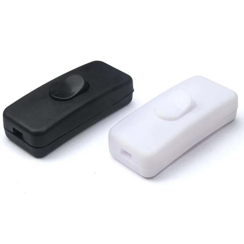 Table Lamp 110V- 250V Desk Light On/Off Indicator Cord Switch Inline LED Black/White Color u