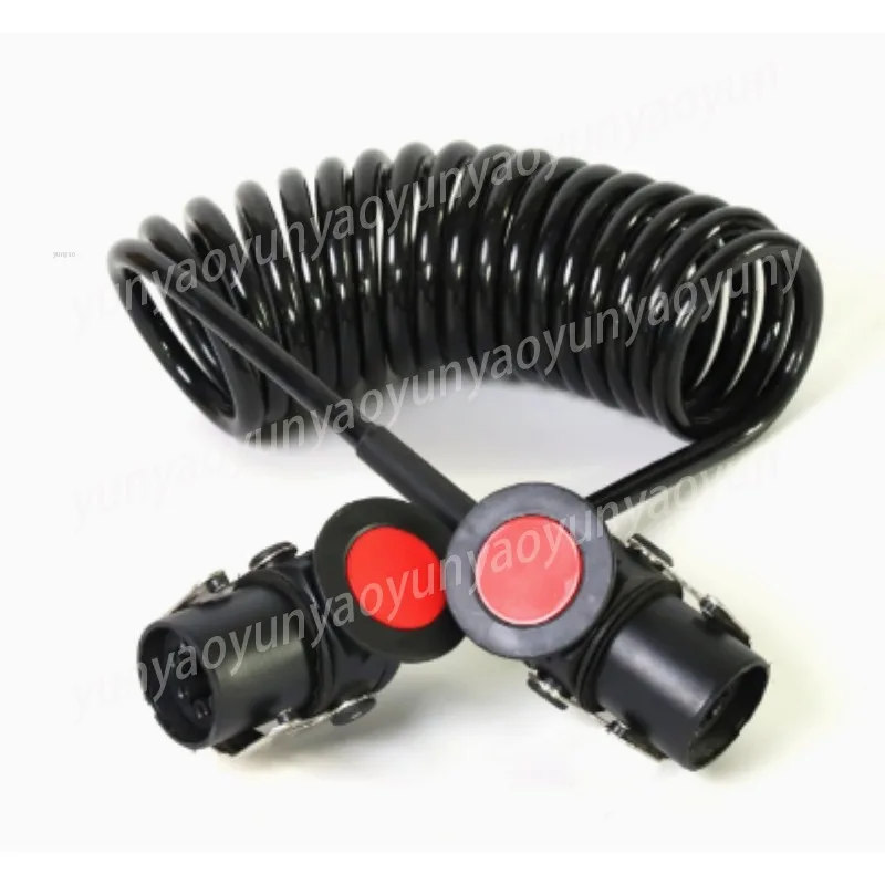 7 Core Trailer Spring Cable, Heavy Duty Coiled Cord for Brake System, Large Loop 7 Pin Wiring Harness