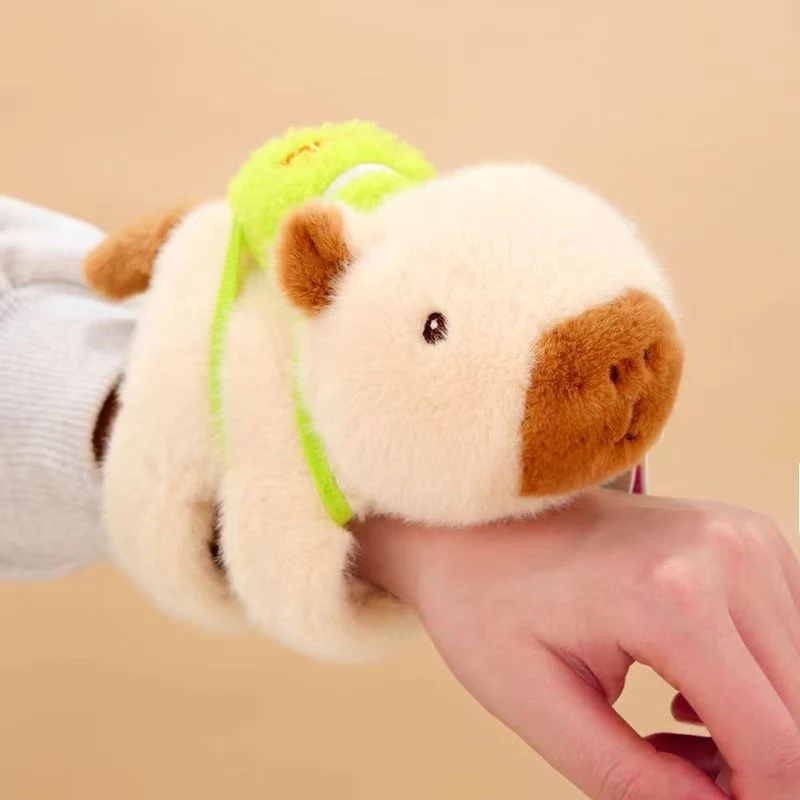 

Cartoon Capybara Snap Bracelet Wrist Lying Down Doll Snap Ring Cute Plush Toy Kids Gift