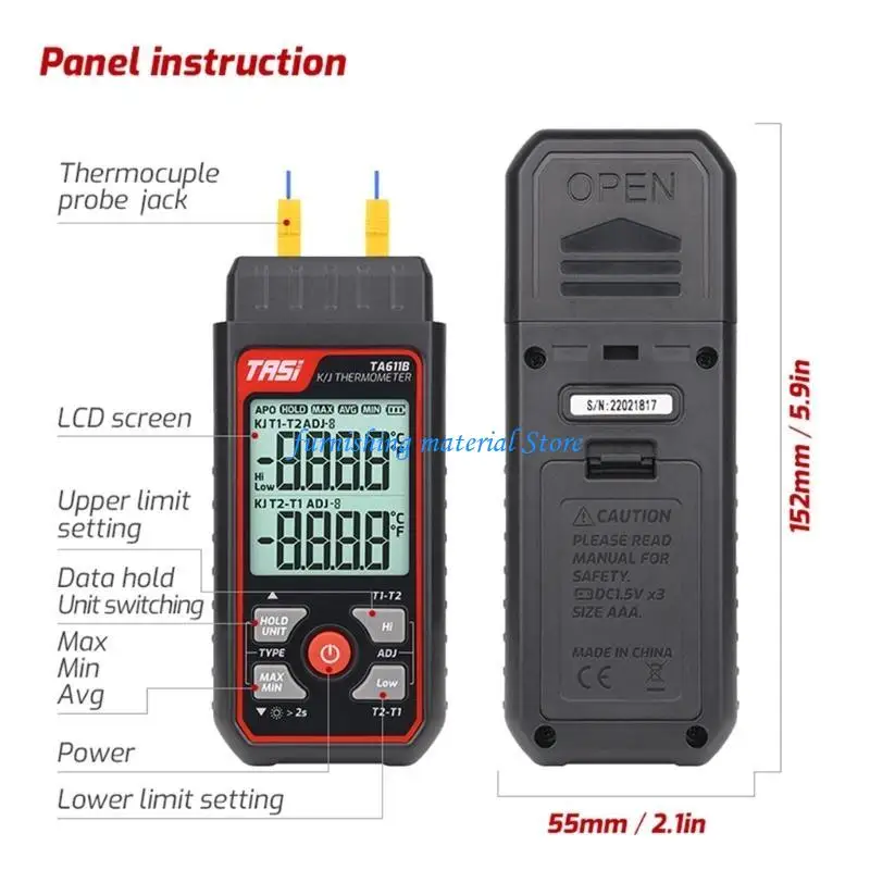 Y5GD Digital Mold Termómetro Tipo contacto Termocouple del indicador temperatura