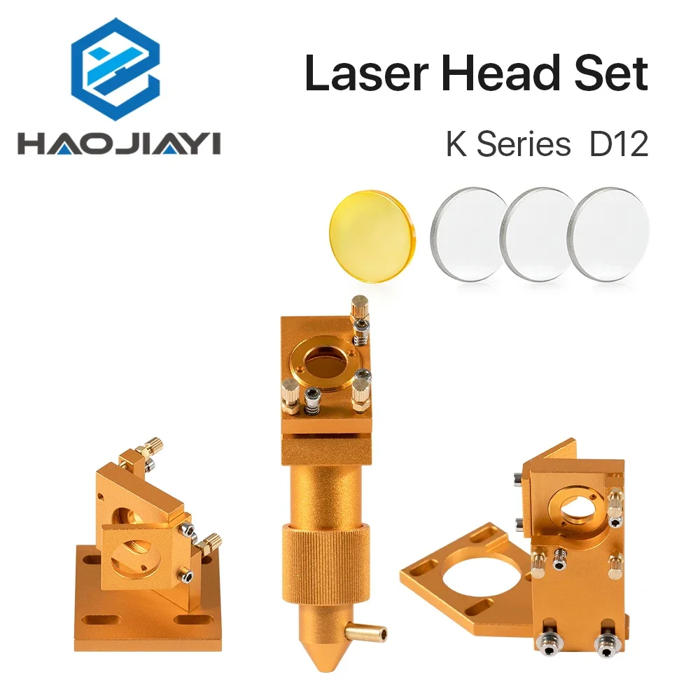 K Series CO2 Golden Laser Head Set Lens Dia12/18/20mm Mirror Dia 20mm for 2030 4060 K40 Laser Engraving Cutting Machine