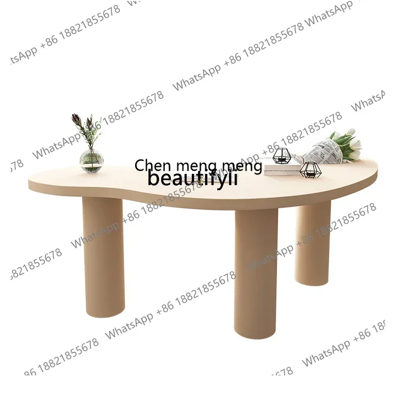 A182 C Solid wood special-shaped simple computer desk workbench office meeting long desk dining table