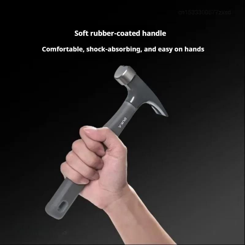 DUKA Sheep Horn Hammer Multi‑function Woodworking Nail Wooden Handle Shock Absorption High Carbon Steel Solid Durability Tool