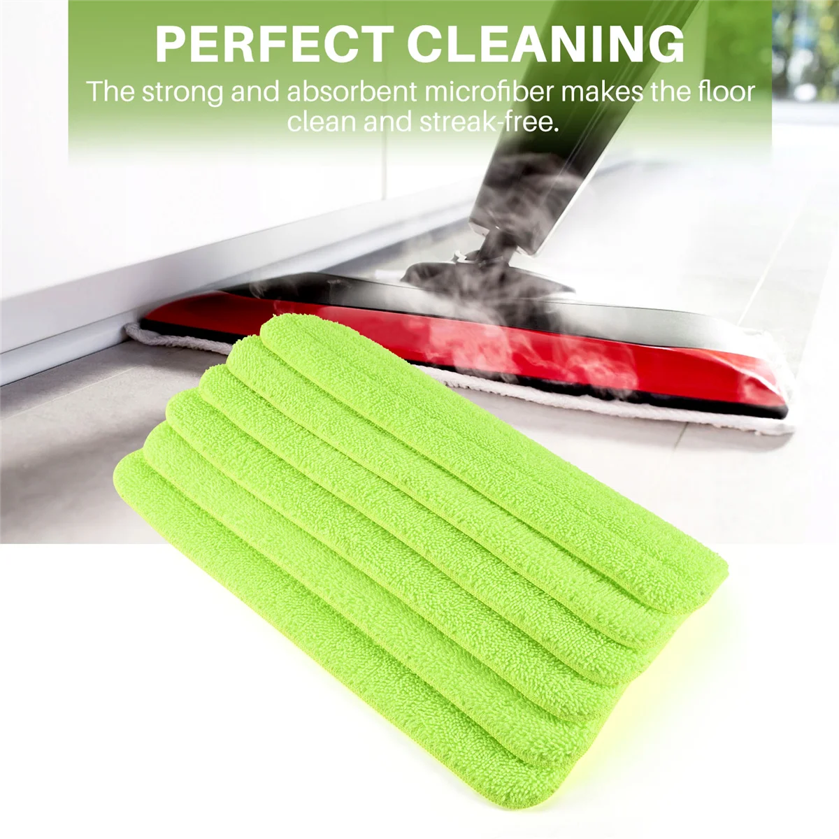 再利用可能なモップとウェットクリーニングパッド、すべてのスプレーモップとポップ、洗える、6個