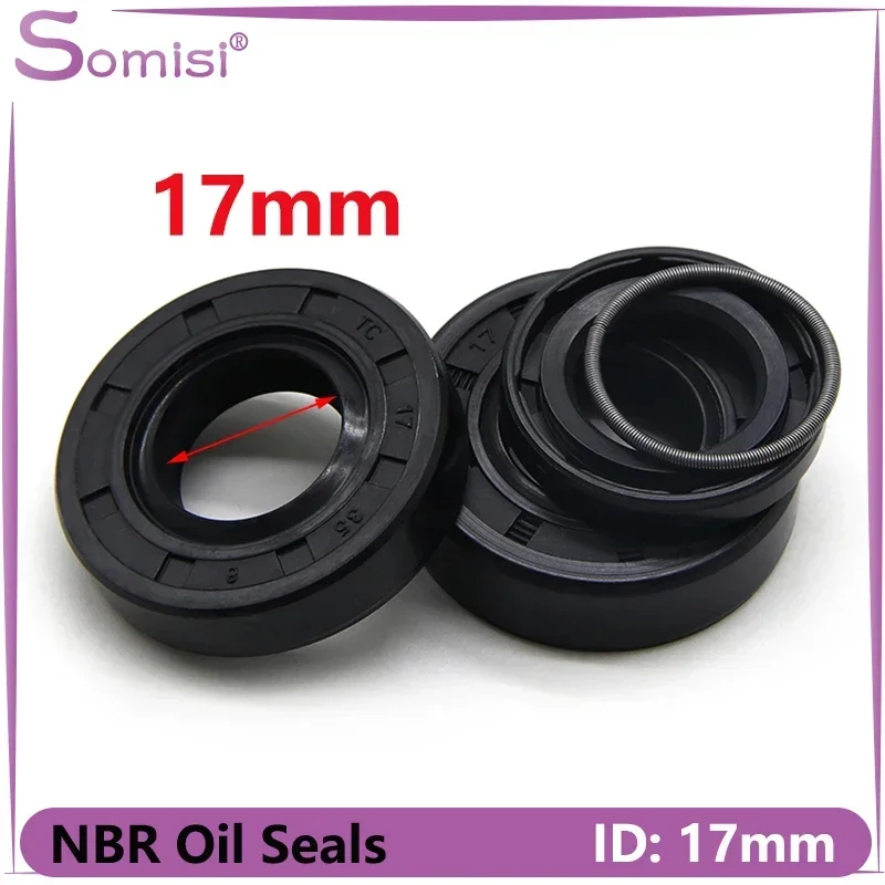 

2/5pcs ID 17mm NBR Oil Seal NBR Oil Seal TC-17*25/27/28/30/32/35/40/45/47*5/7/8/10mm Nitrile Rubber Shaft Double Lip Oil Gasket