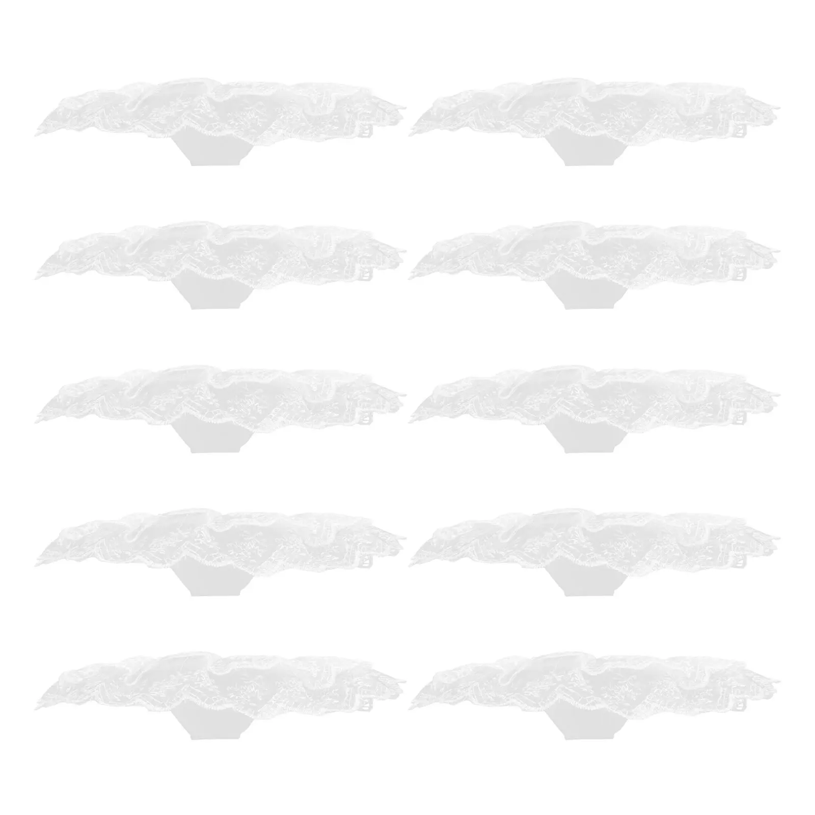 

10Pcs Wedding Bouquet Collar Lace Edge Floral Holder Bridal Bouquet Holder for Elegant Ceremony Decoration Lace Flower Holders