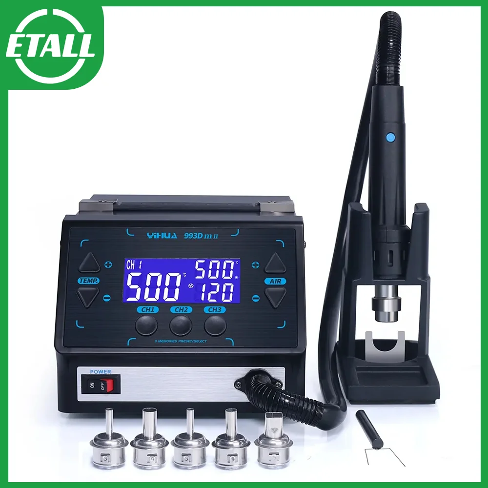 

YIHUA 993DM-II 1000W Fast Desoldering Hot Air Gun Soldering Station Intelligent BGA Rework Station for PCB Chip Repair