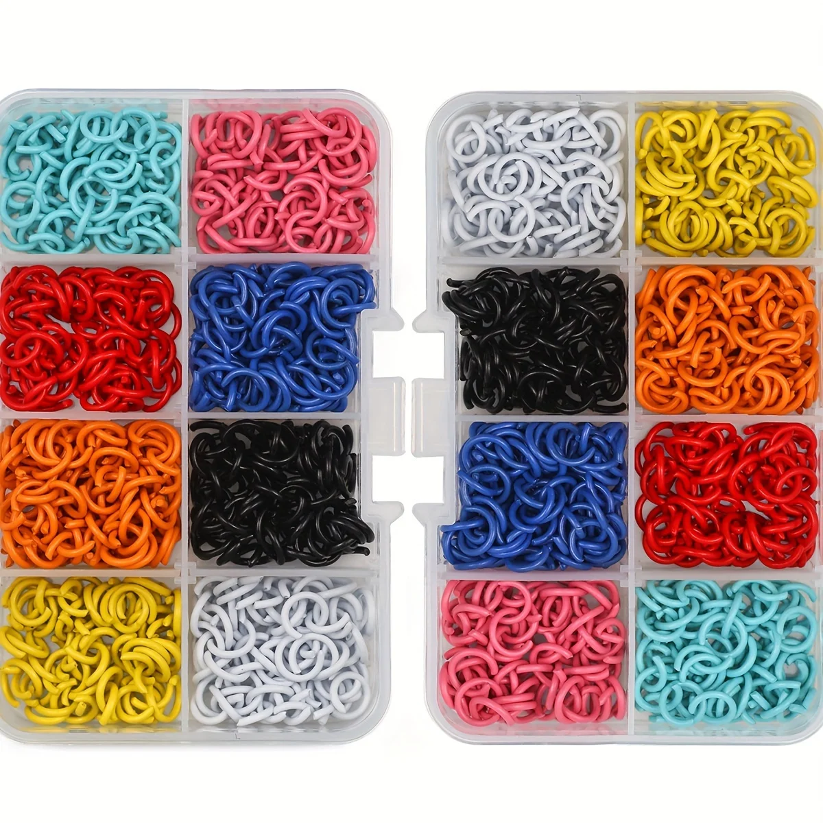 400Pcs 8MM Boxed Colourful Lacquered Metal Open Rings For DIY Women's Jewelry Pendant Bracelet Necklace Making Accessories