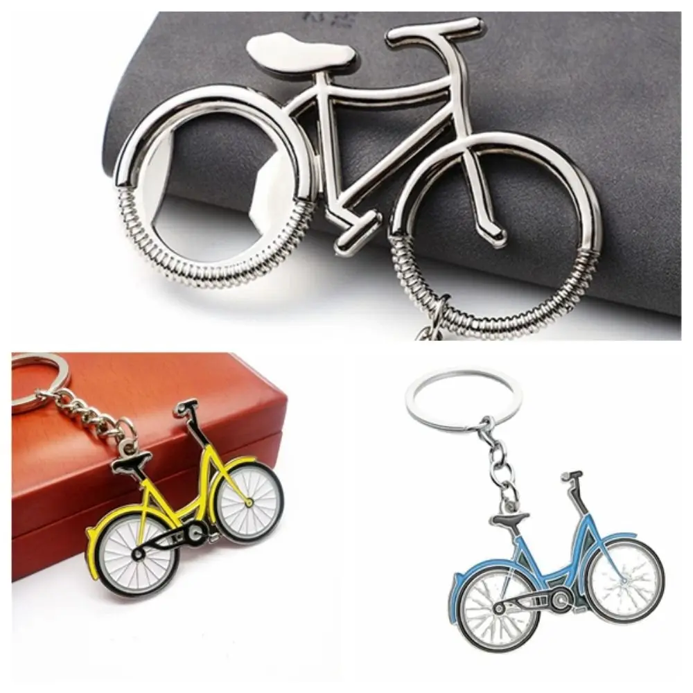 Metal Bicycle Keychain Multifunctional Bike Shaped Bottle Opener Keyring Creative Fashion Bike Key Rings Cycling Enthusiasts