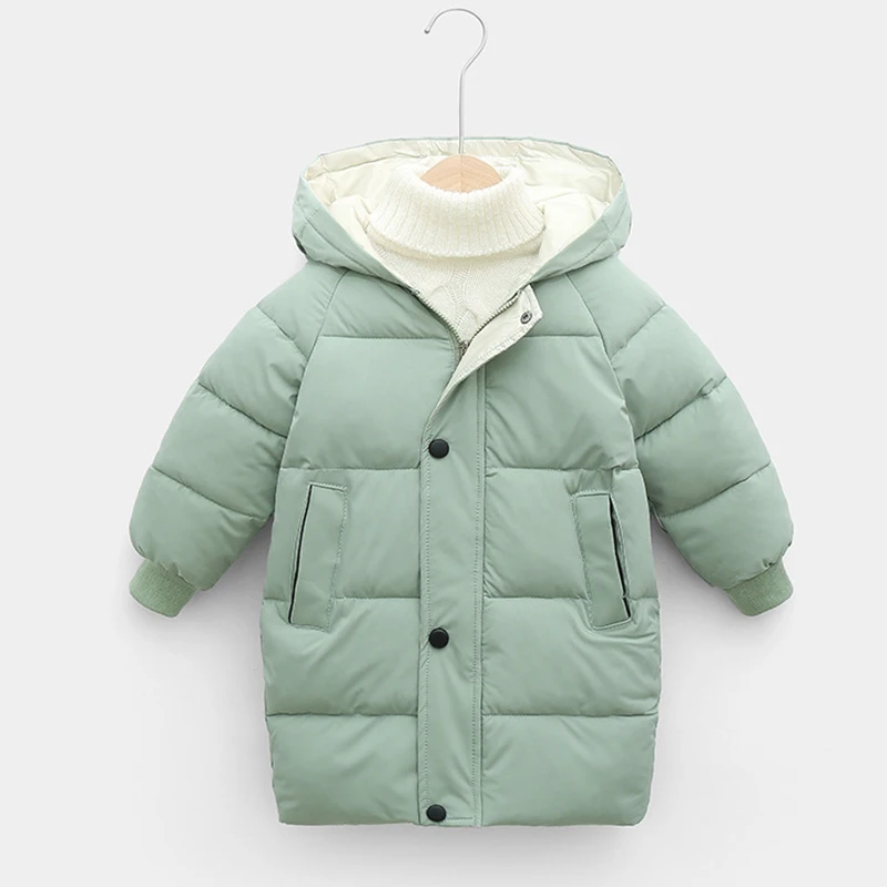 2-10Years Kids Down Long Outerwear Winter Clothes Teen Boys Girls Cotton Parka Coats Big Children Thicken Cotton Long Jackets