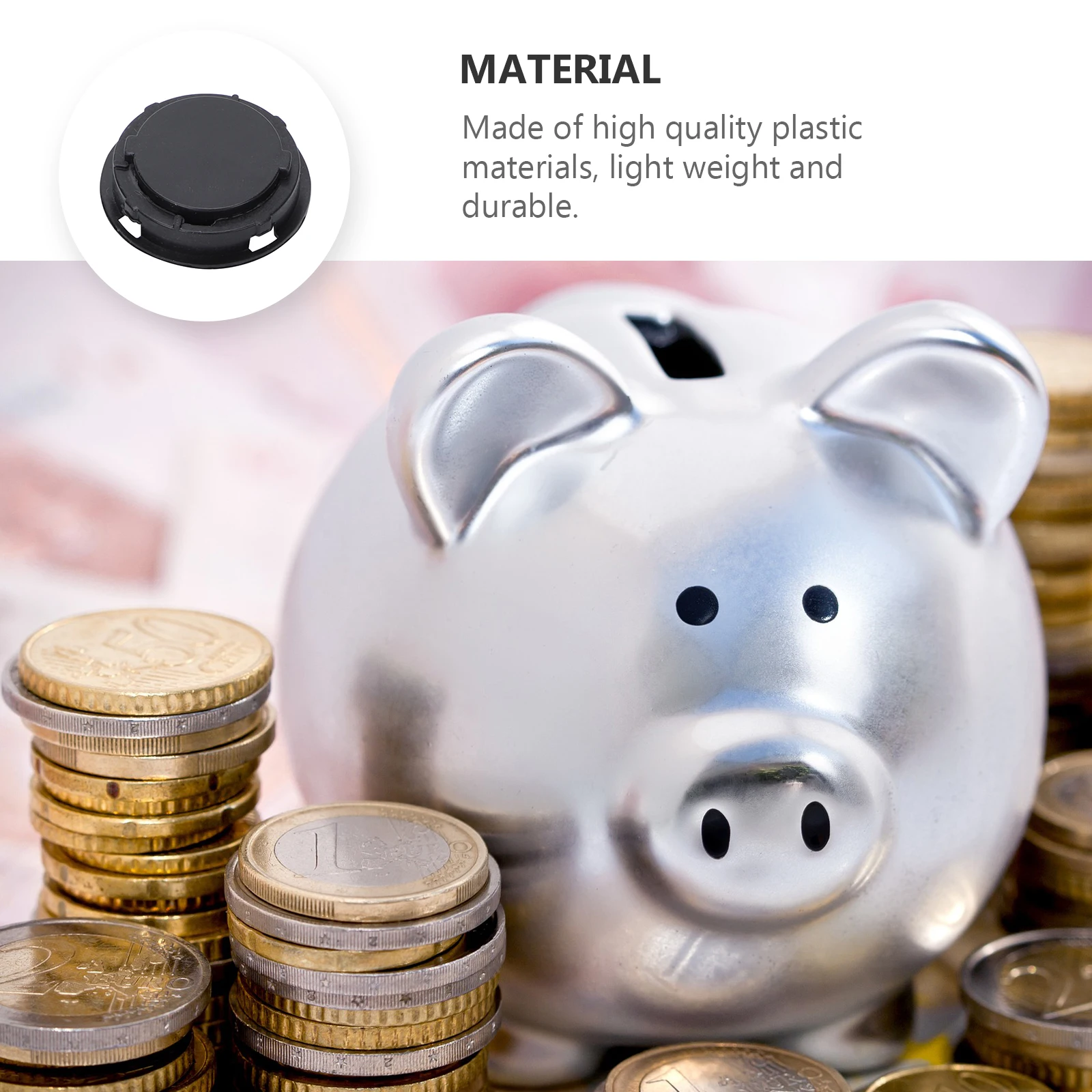 

50pcs Piggy Bank Bottom Covers Plastic Plugs Double Bottom Savings Box Closure Stopper Coin Plaster Figurine Round Lids